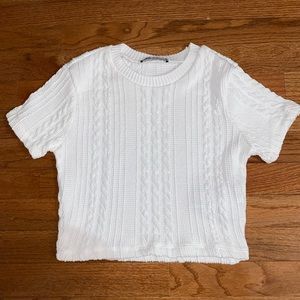 ZARA NEVER WORN White Jacquard Cropped Top
